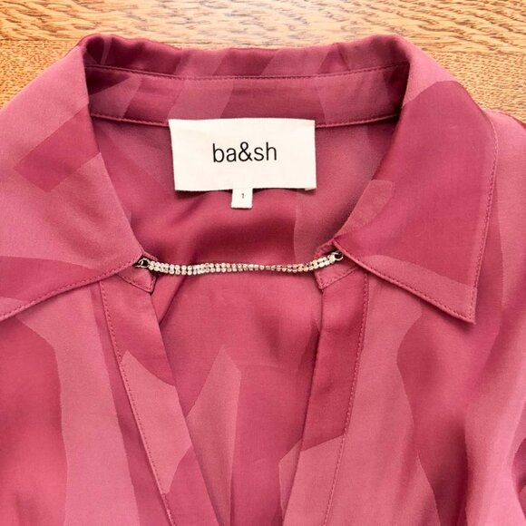 ba&sh BASH Mini Silk Shirt Dress (NWOT) Size 1 (Small) - Picture 8 of 8